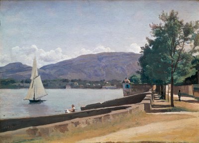 Quai des Paquis, Geneve, n. 1842 tekijältä Jean Baptiste Camille Corot